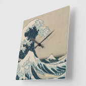Horloge Carrée La Grande Vague au large de Kanagawa (Angle)