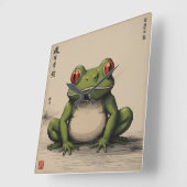 Horloge Carrée La grenouille verte (Angle)