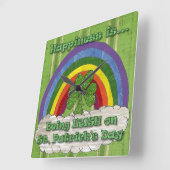 Horloge Carrée La Journée de Saint Patrick (Angle)