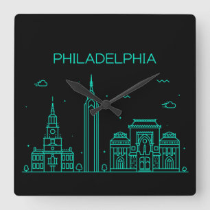 Horloge Carrée la ligne d'horizon de Philadelphie