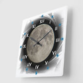 Horloge Carrée La lune, la lune, la luna, the moon (Angle)