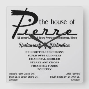 Horloge Carrée la maison de Pierre, Lincoln & Touhy, Lincolnwood,