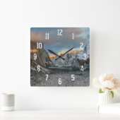 Horloge Carrée La marque de l'hiver (Maison)