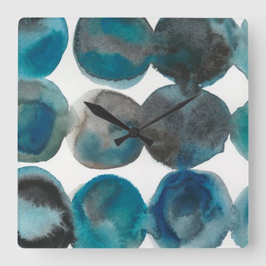 Horloge Carrée La Mer - cercles (Recto)