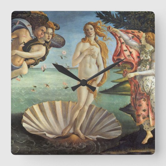 Horloge Carrée La naissance de Vénus par Sandro Botticelli (Recto)
