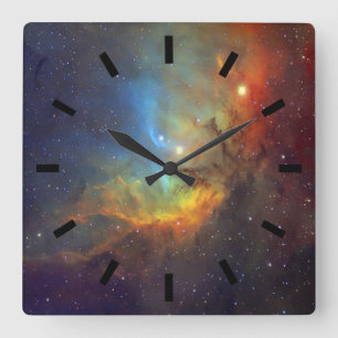 Horloge Carrée La NASA de la nébuleuse SH2-101 de tulipe