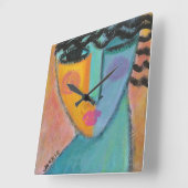 Horloge Carrée La peinture Abstraite funky d'une femme (Angle)