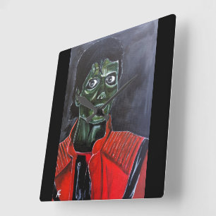 Horloge Carrée La peinture de zombie par Alfred Fox