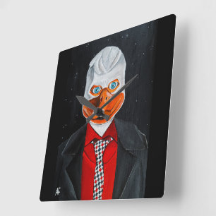 Horloge Carrée La peinture du canard par Alfred Fox
