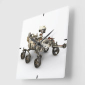 Horloge Carrée La Persévérance Mars Rover Sur Arrière - plan Blan (Angle)