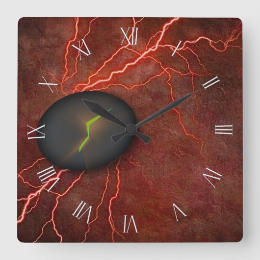 Horloge Carrée La Pierre fissurée Émet De La Lumière (Recto)