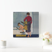 Horloge Carrée La plongée dans le bain à remous (Maison)