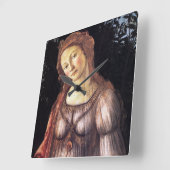 Horloge Carrée La Primavera by Sandro Botticelli (Angle)