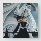 Horloge Carrée La reine d'hiver et son dragon (Recto)