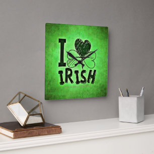 Horloge Carrée La Saint-Patrick de SlipperyJoe férié irlandais pr