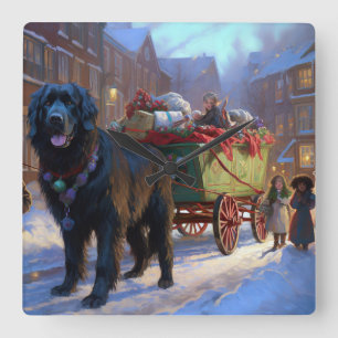 Horloge Carrée La saison des fêtes de Noël de Terre-Neuve