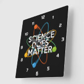 HORLOGE CARRÉE LA SCIENCE EST IMPORTANTE (Angle)