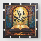 Horloge Carrée La Vérité vous libérera (Recto)