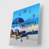 Horloge Carrée La vie commence à la retraite (Angle)