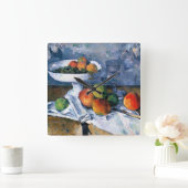 Horloge Carrée La vie toujours avec le plat de fruit (Maison)