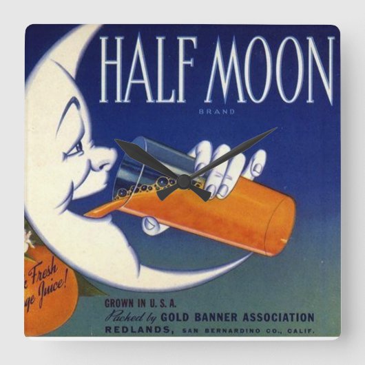 Horloge Carrée Label Crate de Moon Brand (Recto)