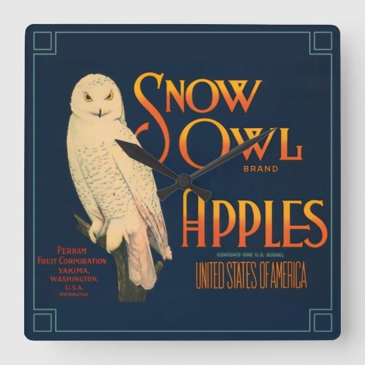 Horloge Carrée Label Crate Fruit  (Recto)