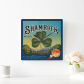 Horloge Carrée Label Crate orange Fruit (Maison)