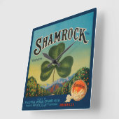 Horloge Carrée Label Crate orange Fruit (Angle)