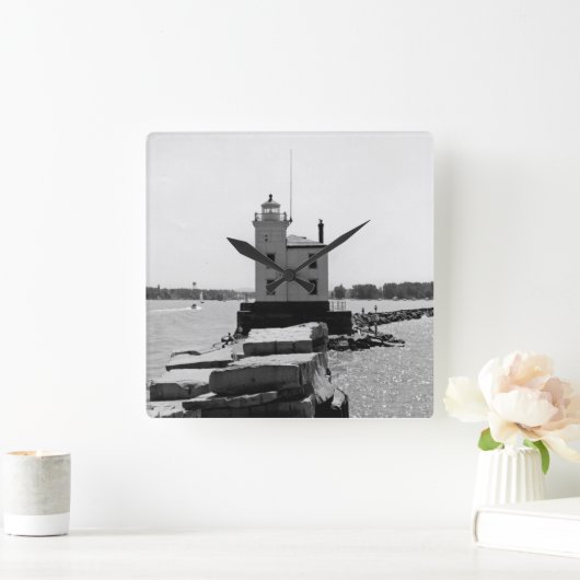 Horloge Carrée Lac Erie Lighthouse (Maison)