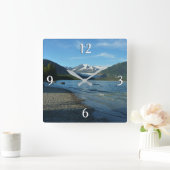 Horloge Carrée Lac Mendenhall dans Juneau Paysage de l'Alaska (Maison)