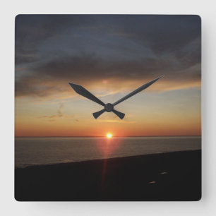 Horloge Carrée Lac Michigan Sunset Acrylic Wall Clock