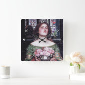 Horloge Carrée Lady and Roses, John William Waterhouse (Maison)