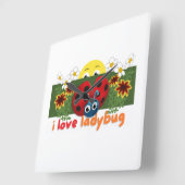 Horloge Carrée Ladybug (Angle)