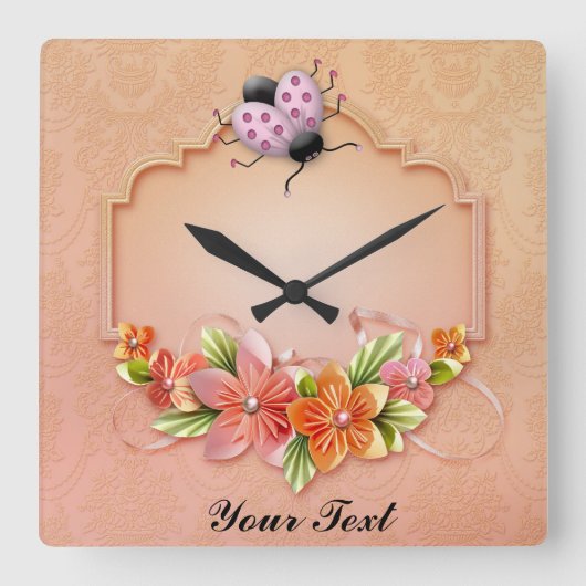 Horloge Carrée Ladybug Wall (Recto)