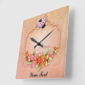 Horloge Carrée Ladybug Wall (Angle)