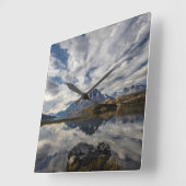 Horloge Carrée Lago Grey. Cordillère du Paine 2 (Angle)