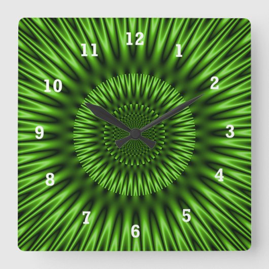 Horloge Carrée Lagon vert (Recto)