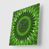 Horloge Carrée Lagon vert (Angle)