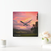Horloge Carrée Lake District England Sunset (Maison)