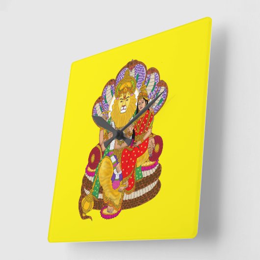 Horloge Carrée Lakshmi Narasimha Wall Clock (Angle)
