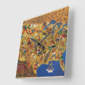 Horloge Carrée L'Amérique de William Gropper - folklore de bande (Angle)