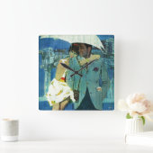 Horloge Carrée L'amour arrive à Miss Lucas (Maison)