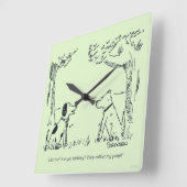 Horloge Carrée L'amour du chien (Angle)