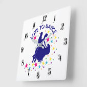 Horloge Carrée L'amour pour la danse (Angle)