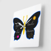 Horloge Carrée L'amour sans âge dans l'univers intemporel (Angle)