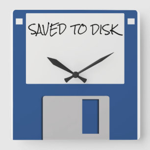 Horloge Carrée Lancer une disquette des années 80