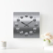 Horloge Carrée Langue des signes - inoxydable (Maison)