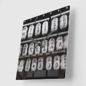 Horloge Carrée Lanterns japonais (Angle)