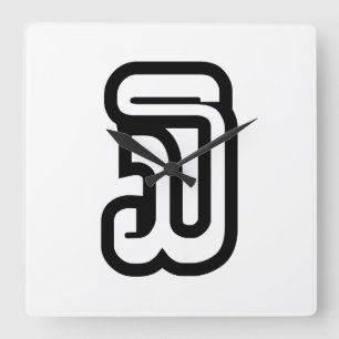 Horloge Carrée Lao / Laos Numéro Trois / 3 / ໓ (Sam) Laotien