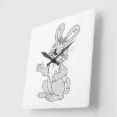 Horloge Carrée Lapin (Angle)